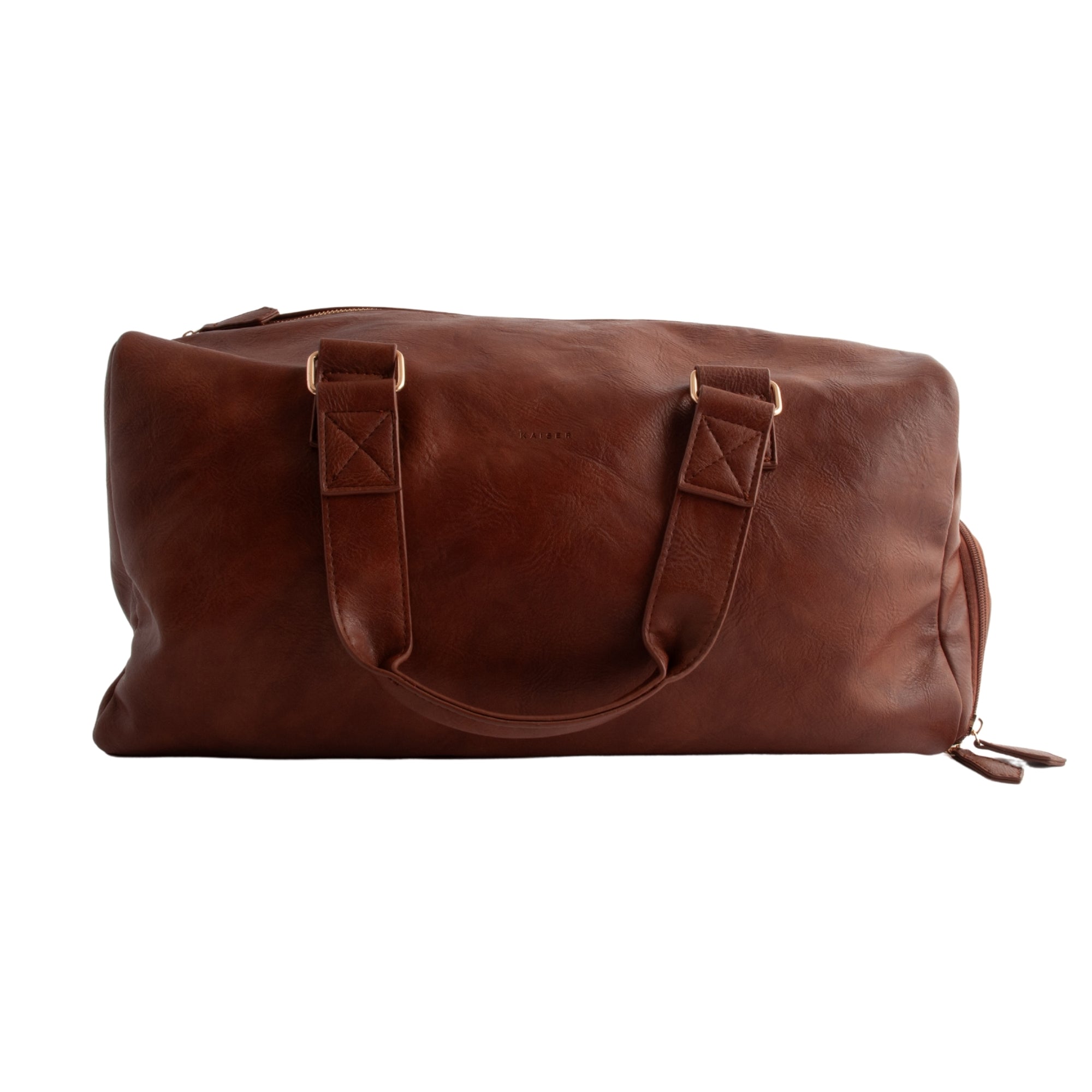 Kaiser Faux Leather Weekender Bag - TAN